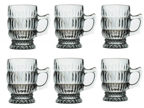 كاسات شاي زجاج ياباني أصلي موديل 3534 (طقم 6 قطع)