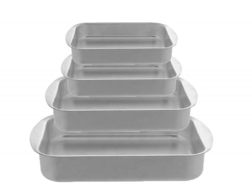 صواني المنيوم مستطيلة للفرن (طقم 4 قطع)