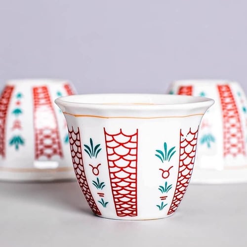 فناجين قهوه، طقم 12 قطعة، بداوي، متعددة الأحجام