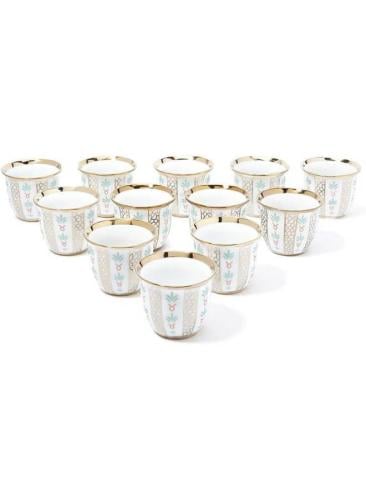طقم اكواب قهوة 12 قطعة، متعددة الأحجام، بداوي ذهبي...