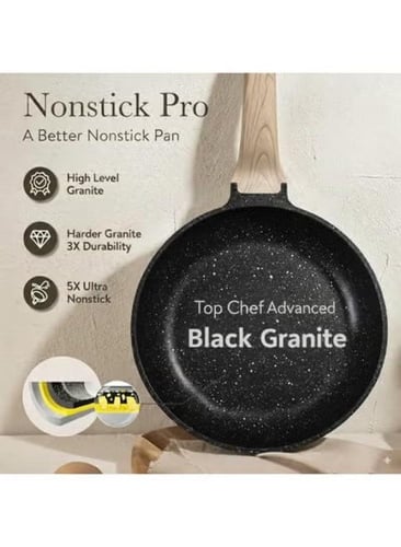 طقم اواني طهي قدور ومقالي جرانيت، 9 قطع، من توب شي...