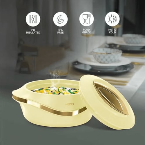 طقم حافظات طعام من 3 قطع، استيل داخلي، وبلاستيك خا...