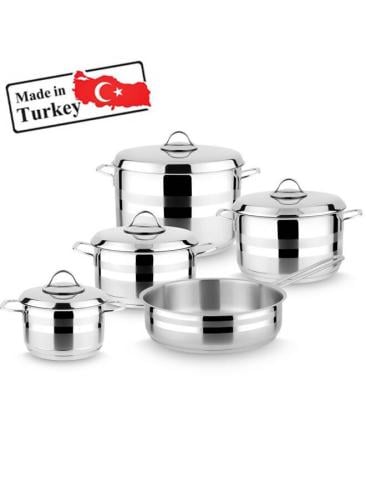 طقم قدور ستيل 9 قطع، ماستر بورت ثقيل، من بادريق، ص...