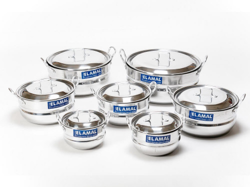 طقم قدور المنيوم الأمل 7 قطع ابو حزام