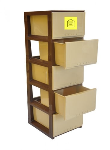 أدراج تخزين بلاستيك 5 أدوار متعددة الألوان