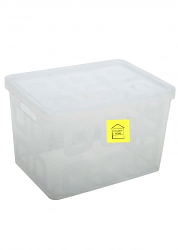 صناديق بلاستيك للتخزين شفاف سعة 20 لتر مع غطاء