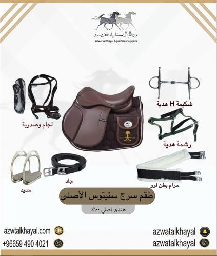 طقم سرج ستيتوس ( جلد ) بني