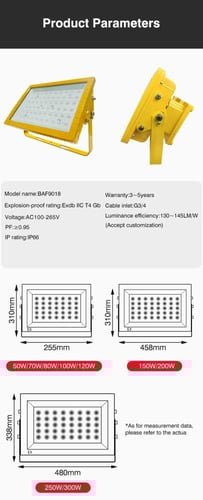 إنارة LED مقاومة للانفجار SAHUNG BAF9018 بقدرة 50...