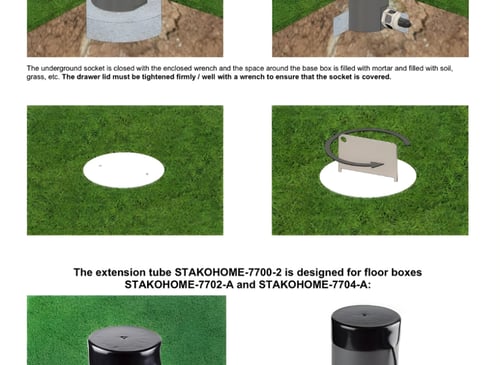 صندوق أرضي مقاوم للماء IP67 مع مقابس كهربائية ومنا...