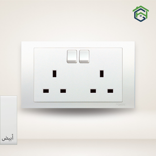 KB25D_WE فيش مزدوج 13A 250V مع مفتاح ثنائي القطب