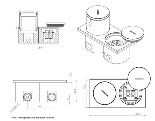 صندوق أرضي متعدد الوظائف STAKOHOME-7602-A مع مقابس...