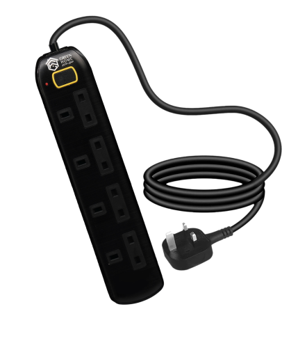 توصيلة جرين هوم الكهربائية 4 منافذ طاقة -لون أسود...