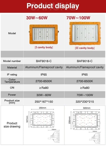 إنارة LED مقاومة للانفجار SAHUNG BAF9018-Cبقدرة 30...