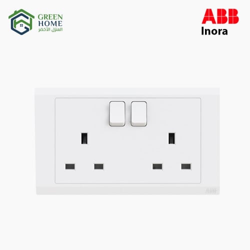 فيش 13 أمبير مزدوج ثنائي القطبية اينورا - أبيض