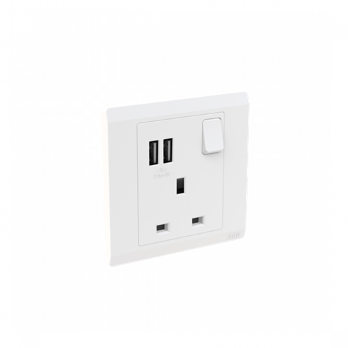 فيش 13 أمبير مفرد ثنائي القطبية مع مخرجين USB اينو...