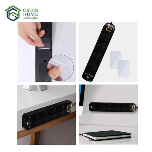توصيلة جرين هوم الكهربائية 4 منافذ طاقة و 2 منافذ...