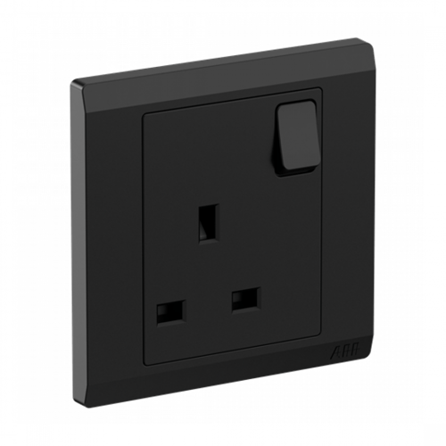 فيش 13 أمبير مفرد ثنائي القطبية اينورا - أسود