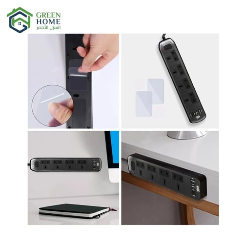 توصيلة جرين هوم الكهربائية 4 منافذ طاقة و 2 منافذ...