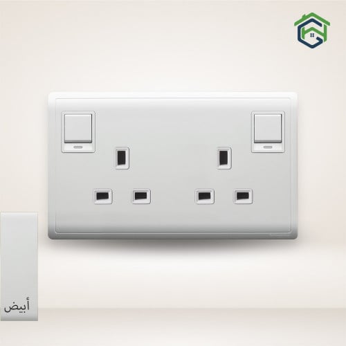 E82T25D-WE فيش مزدوج 13A 250V مع مفتاح ثنائي القطب