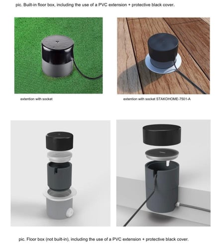 صندوق أرضي متعدد الوظائف STAKOHOME-7602-A مع مقابس...