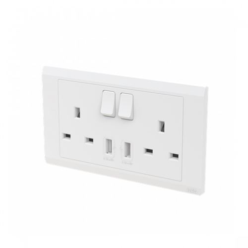 فيش 13 أمبير مزدوج ثنائي القطبية مع مخرجين USB اين...