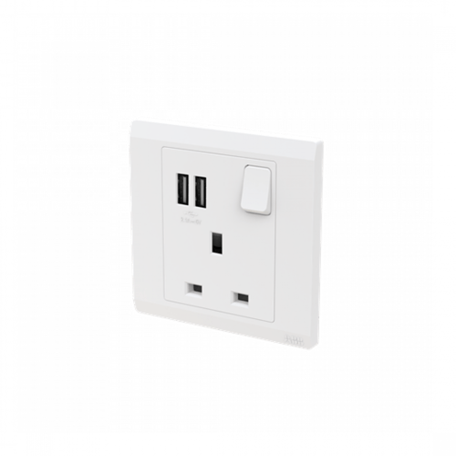 فيش 13 أمبير مفرد ثنائي القطبية مع مخرجين USB اينو...