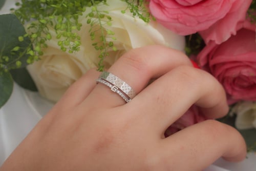 خاتم فضة نسائي