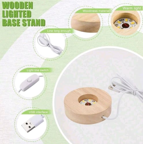 قاعدة خشبية مضيئة