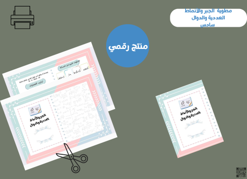 مطوية الجبر والأنماط العددية والدوال سادس ابتدائي...