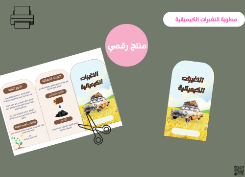 مطوية التغيرات الكميائيه -سادس ابتدائي رقمية