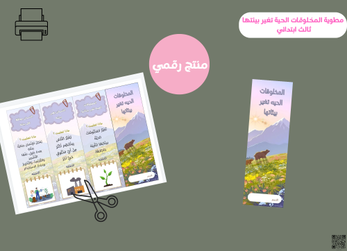 مطوية المخلوقات الحية تغير بيئاتها-ثالث ابتدائي PD...