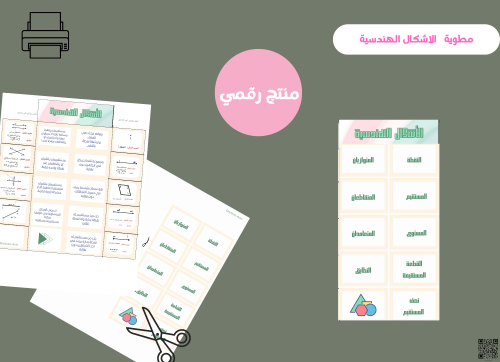 مطويه الاشكال الهندسية _خامس ابتدائي رقمية