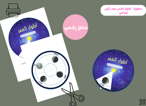 مطوية اطوار القمر (pdf) ثاني ابتدائي