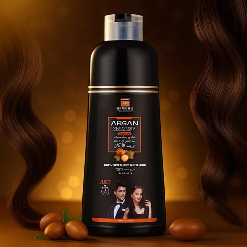 شامبو صبغة الشعر بالأرغان من نيترو لون أسود طبيعي