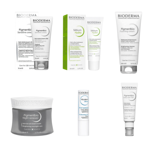 مجموعة بيوديرما للعناية بالبشرة والشفايف والجسم وا...