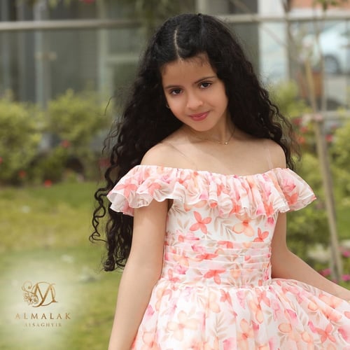 فستان اورنج فراشات