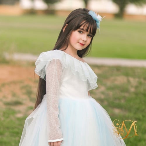 فستان ب كتف واحد منفوش