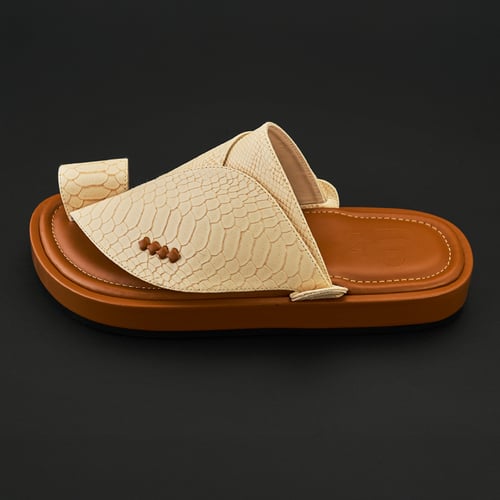 حذاء شرقي مُلبس جلد نقش الثعبان بتصميم كلاسيكي - ب...