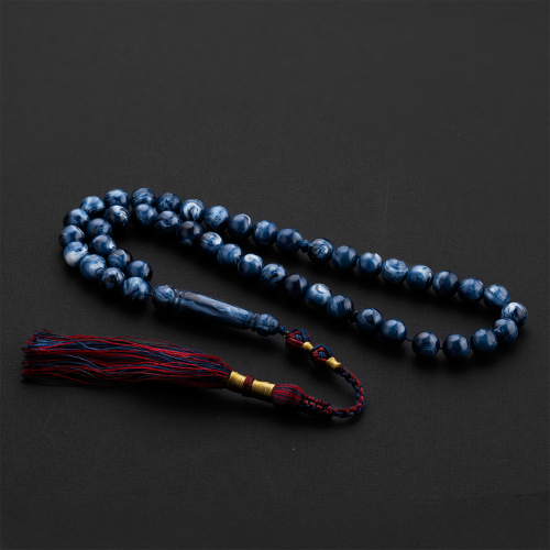 مسباح بكلايت دائري كركوشة تفصال - ازرق مشجر