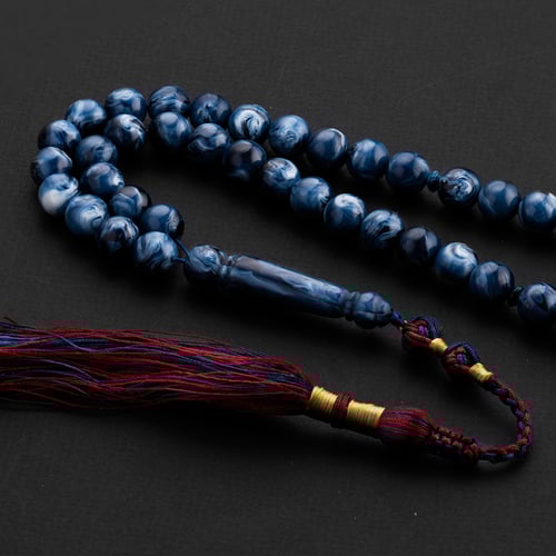 مسباح بكلايت دائري كركوشة تفصال - ازرق مشجر