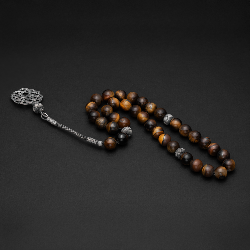 سبحة حجر شكة فضه - تايقر