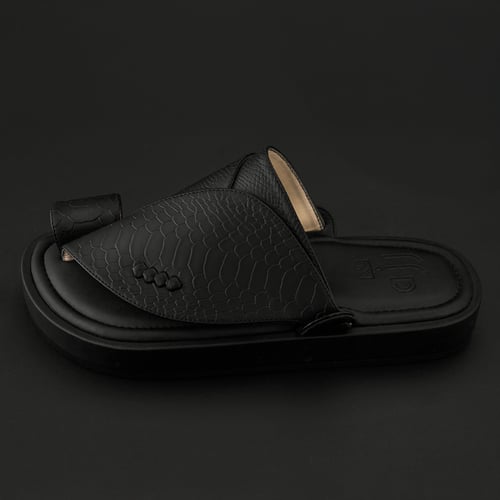 حذاء شرقي مُلبس جلد نقش الثعبان بتصميم كلاسيكي - ا...