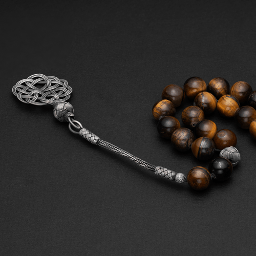 سبحة حجر شكة فضه - تايقر