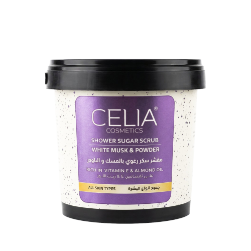 مقشر سكر رغوي بالمسك والباودر