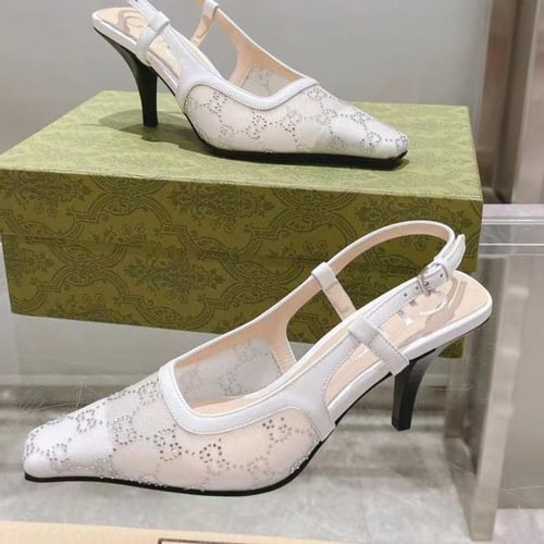 كعب غوتشي بيج / أبيض شفاف