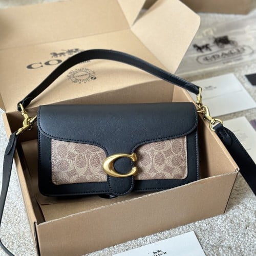 شنطة كوتش أسود /بيج / تابي 26