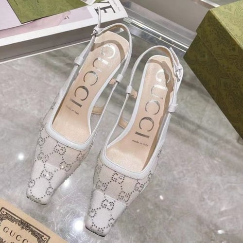 كعب غوتشي بيج / أبيض شفاف