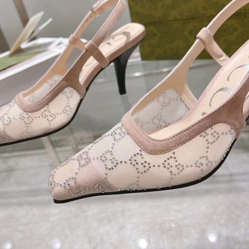 كعب غوتشي بيج / أبيض شفاف