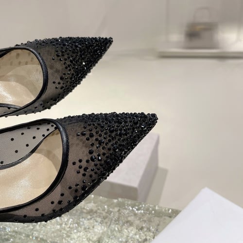 كعب جيمي شو أسود بلمعة