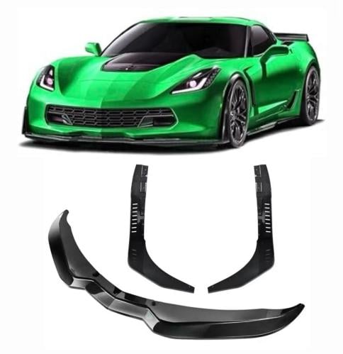 لحية كورفيت C7 ستيج3 اسود لامع 3 قطع لموديلات : 20...